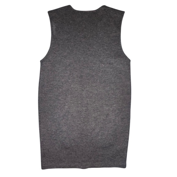 Vintage 100% Pure Merino Wool Gray Jumper Dress - Size Medium - Picture 4 of 5